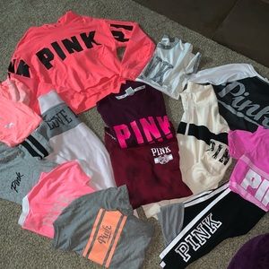PINK t-shirt sweatshirt and leggings bundle!!